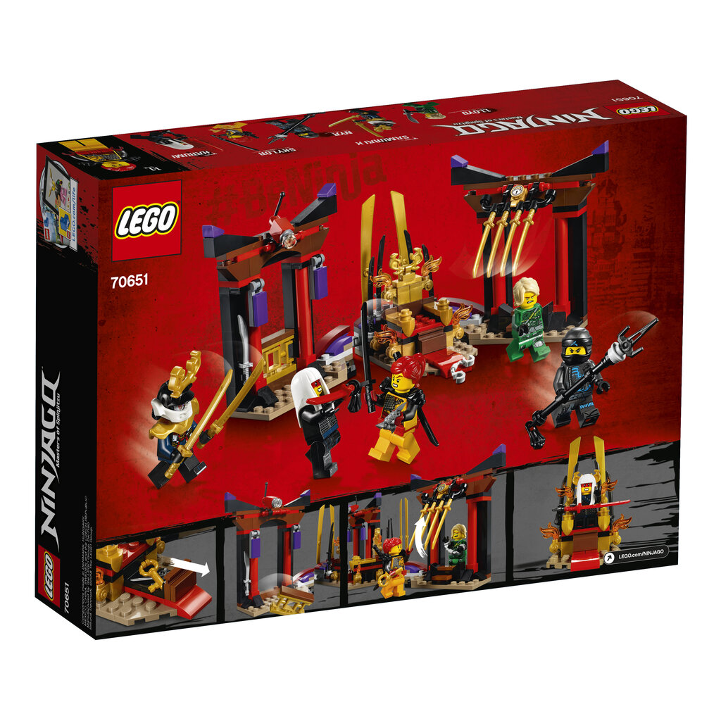 70651 LEGO® NINJAGO Lemiamas mūšis sosto kambaryje цена и информация | Konstruktoriai ir kaladėlės | pigu.lt