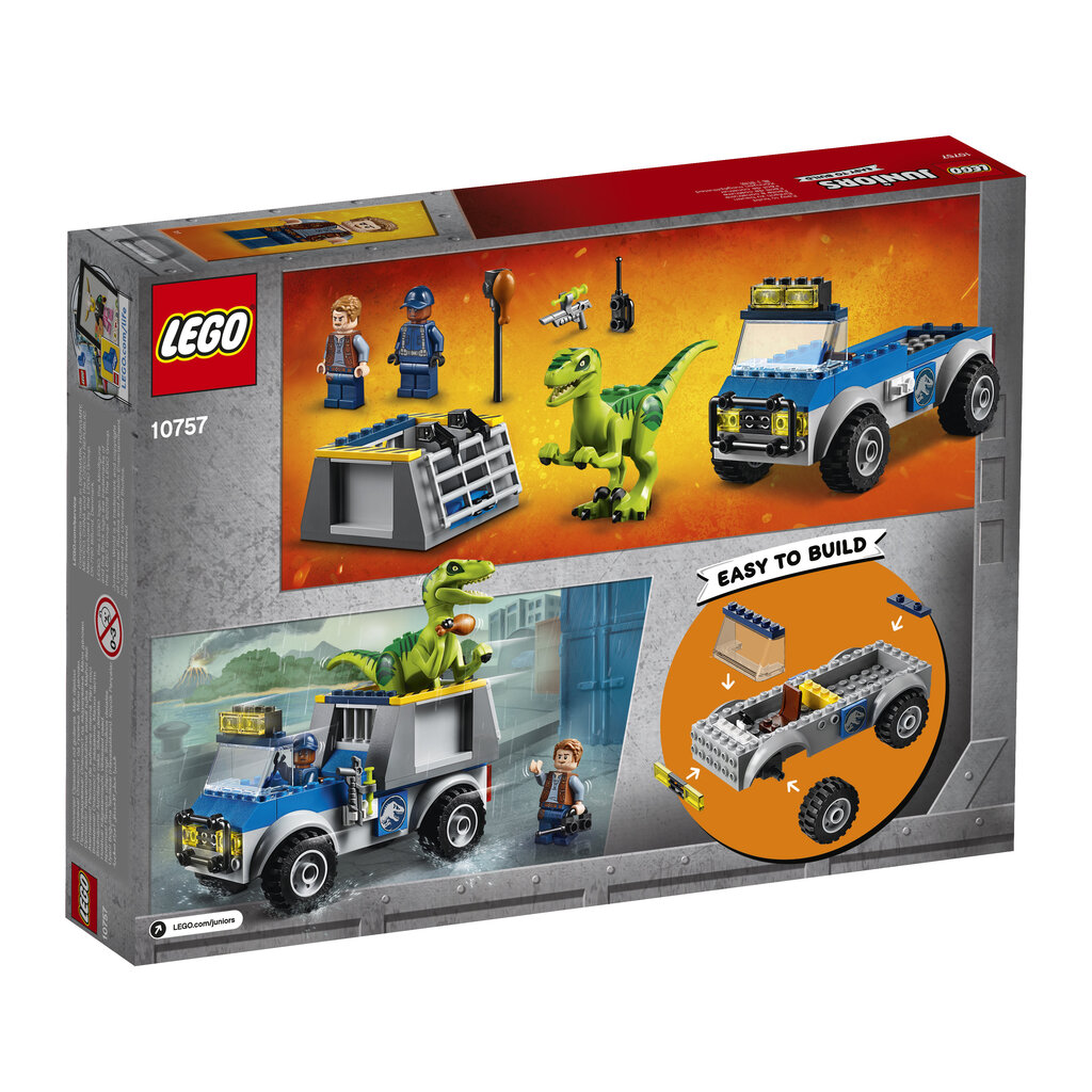 10757 LEGO® Juniors Velocilaptoriaus gelbėjimo sunkvežimis цена и информация | Konstruktoriai ir kaladėlės | pigu.lt