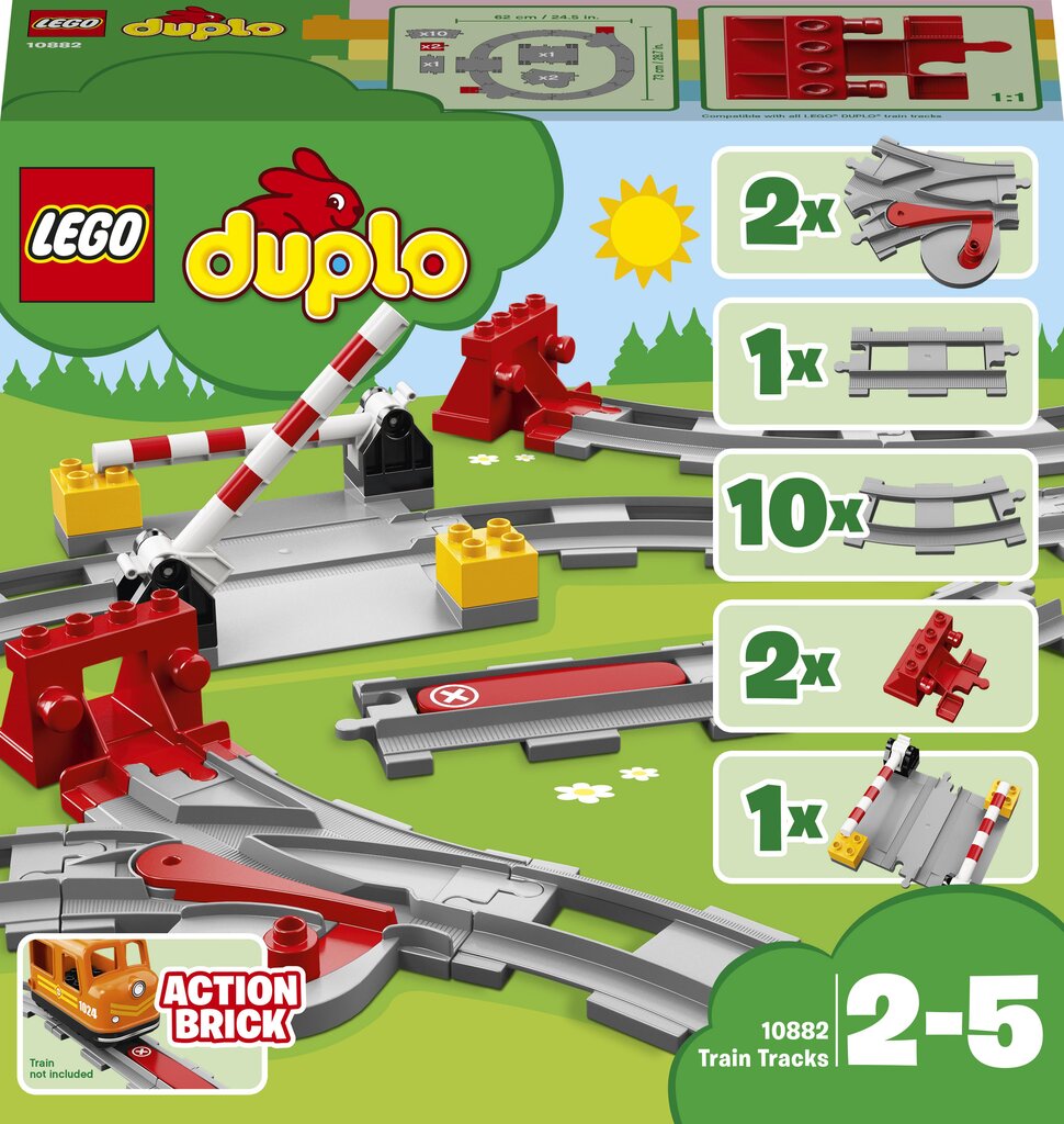 10882 LEGO® DUPLO Traukinių bėgiai kaina ir informacija | Konstruktoriai ir kaladėlės | pigu.lt