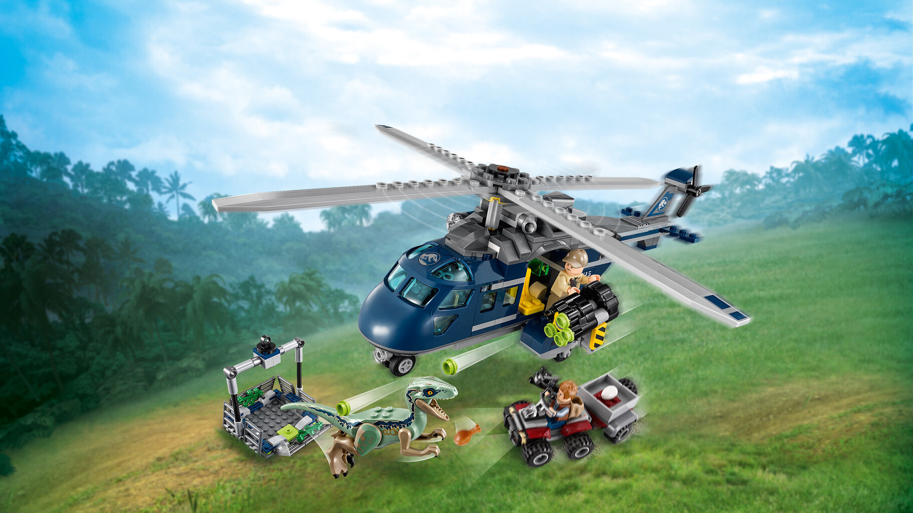 75928 LEGO® Jurassic World Blue Persekiojimas sraigtasparniu kaina ir informacija | Konstruktoriai ir kaladėlės | pigu.lt