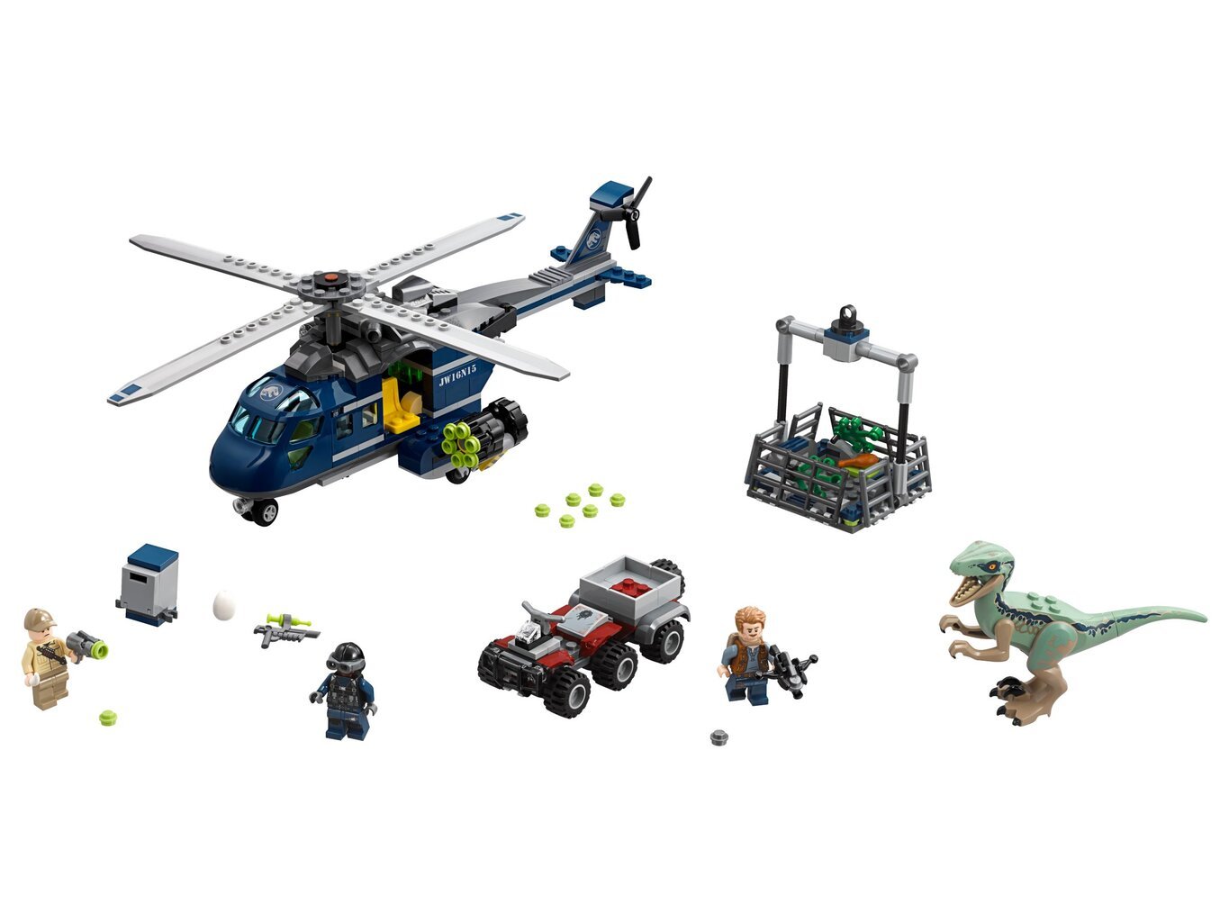 75928 LEGO® Jurassic World Blue Persekiojimas sraigtasparniu цена и информация | Konstruktoriai ir kaladėlės | pigu.lt