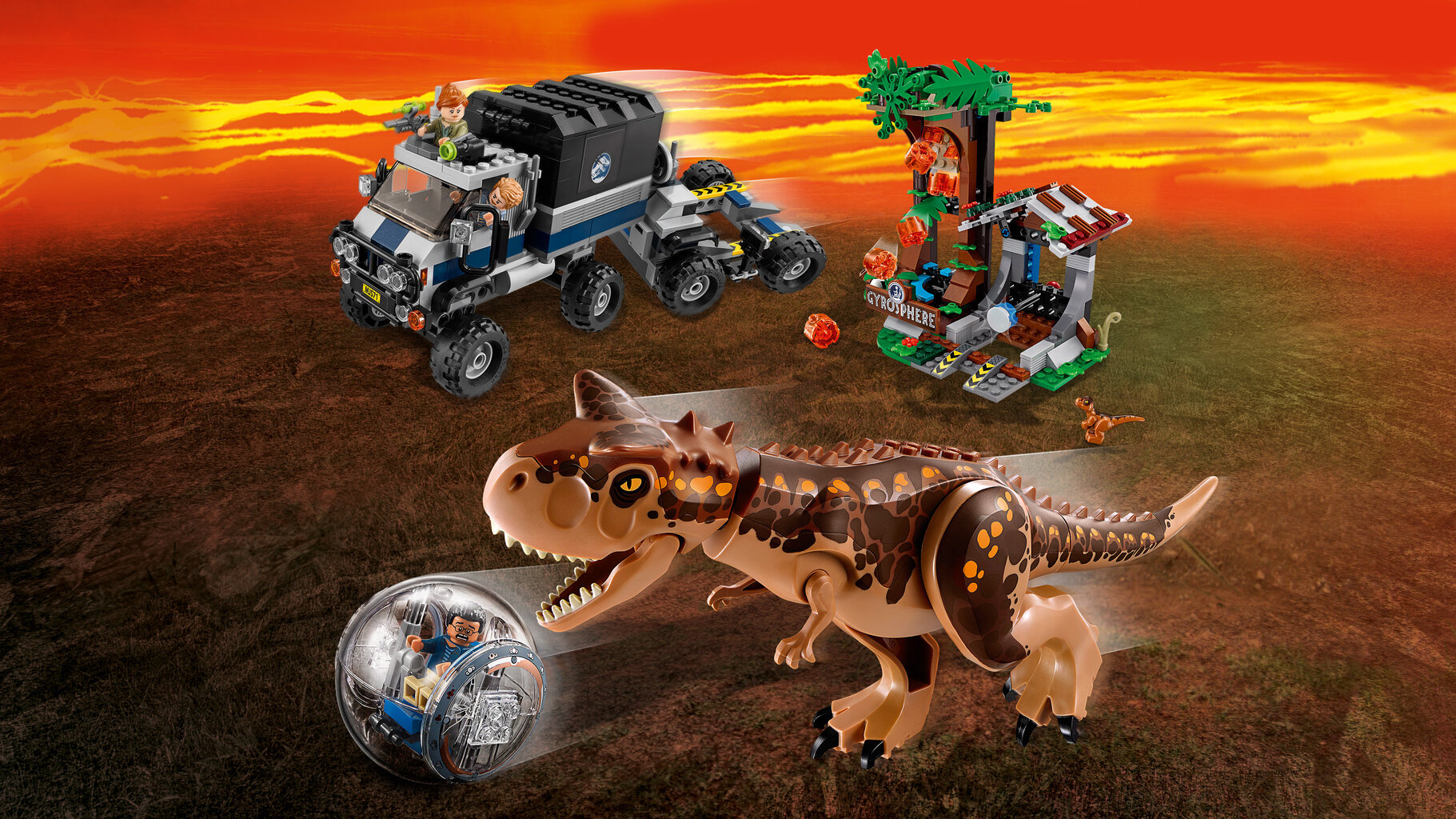 75929 LEGO® Jurassic World Karnotauro pabėgimas girosferoje kaina ir informacija | Konstruktoriai ir kaladėlės | pigu.lt