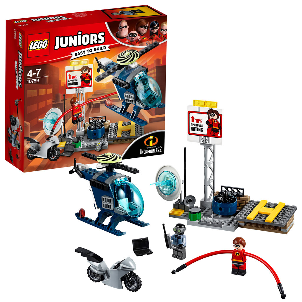 10759 LEGO® JUNIORS Ponios Nerealiosios persekiojimas ant stogo цена и информация | Konstruktoriai ir kaladėlės | pigu.lt