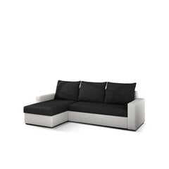Универсальный угловой диван Livio белый/черный цена и информация | Угловые диваны | pigu.lt