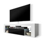 TV staliukas Bianko LED, baltas/juodas kaina ir informacija | TV staliukai | pigu.lt