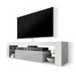 TV staliukas Bianko LED, baltas/pilkas цена и информация | TV staliukai | pigu.lt
