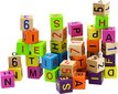 Medinės kaladėlės su raidėmis ir skaičiais Woody цена и информация | Žaislai kūdikiams | pigu.lt