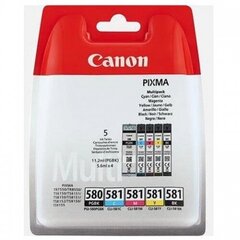 Canon PGI-580/CLI-581 kasečių rinkinys, juoda ir trispalvė kaina ir informacija | Kasetės rašaliniams spausdintuvams | pigu.lt