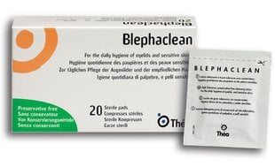 Салфетки для ухода за веками и ресницами Blephaclean, 20 шт.  цена и информация | Ватная продукция, влажные салфетки | pigu.lt