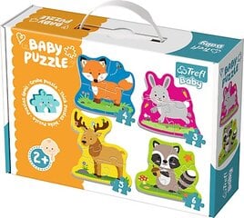 Dėlionių rinkinys 4 in 1 "Gyvūnėliai" Trefl Baby, 4+3+5+6 d. kaina ir informacija | Dėlionės (puzzle) | pigu.lt