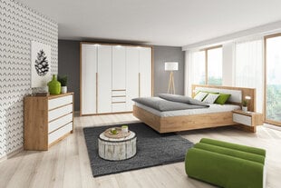 Кровать с тумбочками Xelo, белый / цвет дуба цена и информация | Laski Meble Мебель для прихожей | pigu.lt