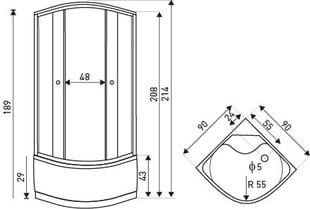Hidromasažinė dušo kabina Kerra Paulina kaina ir informacija | Kerra Santechnika, remontas, šildymas | pigu.lt