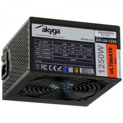 Akyga ATX AK-U4-1250 1250W 80+ Gold kaina ir informacija | Maitinimo šaltiniai (PSU) | pigu.lt