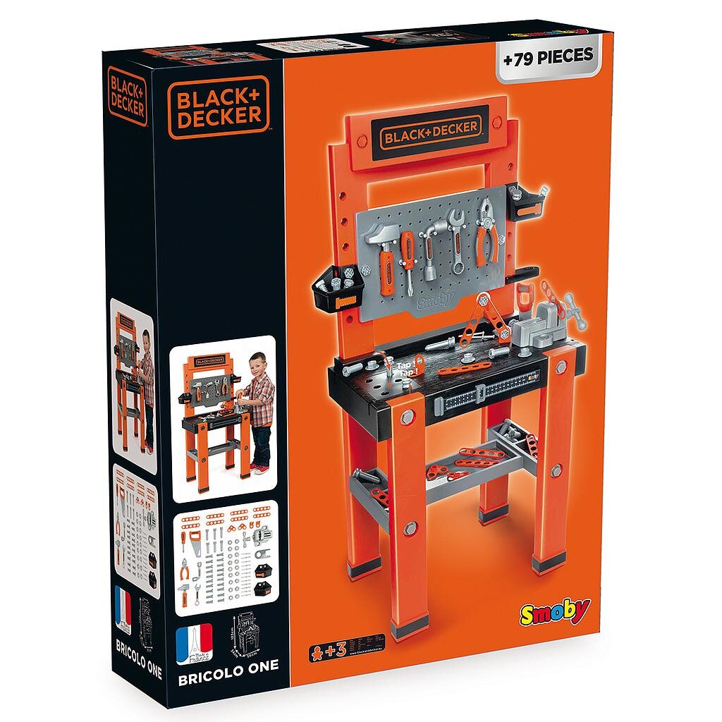 Įrankių stalas Smoby Black & Decker, 7600360700 цена и информация | Žaislai berniukams | pigu.lt