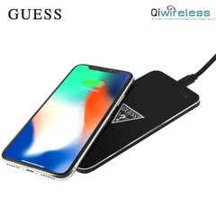 Guess GUWCP850TLBK Универсальная QI индуктивная безпроводная зарядка - подставка с USB питанием Черная/Серебристая цена и информация | Зарядные устройства для телефонов | pigu.lt