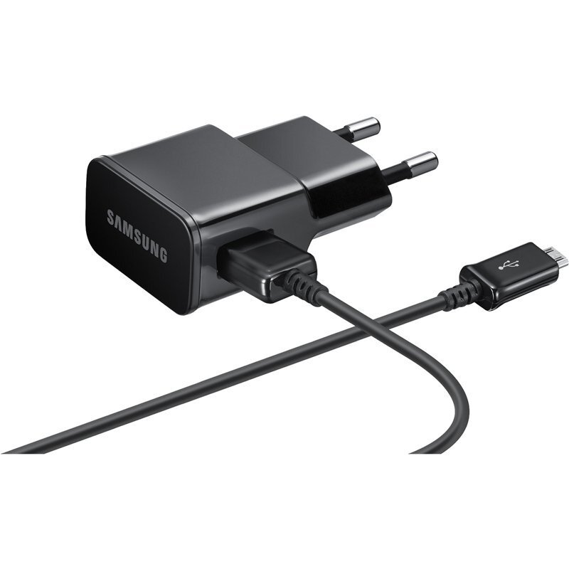 Telefono įkroviklis Samsung EP-TA20EBE 15W Adaptive USB Plug 2A Fast Charger 15W + ECB-DU4EBE Micro USB Data Cable Black (OEM) kaina ir informacija | Krovikliai telefonams | pigu.lt