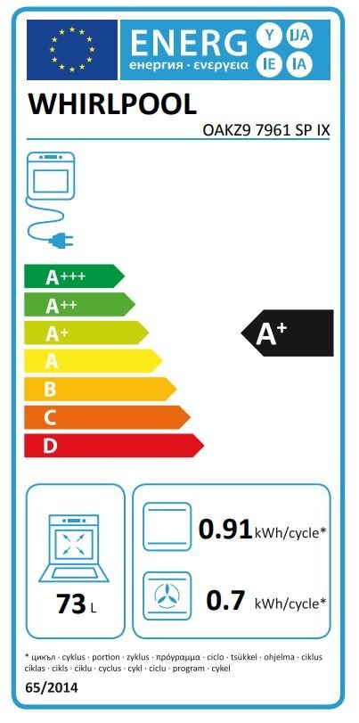 Whirpool OAKZ9 7961 SP IX цена и информация | Orkaitės | pigu.lt