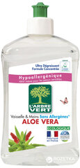 L'ARBRE VERT indų ploviklis su aloe vera 500ml kaina ir informacija | Indų plovimo priemonės | pigu.lt