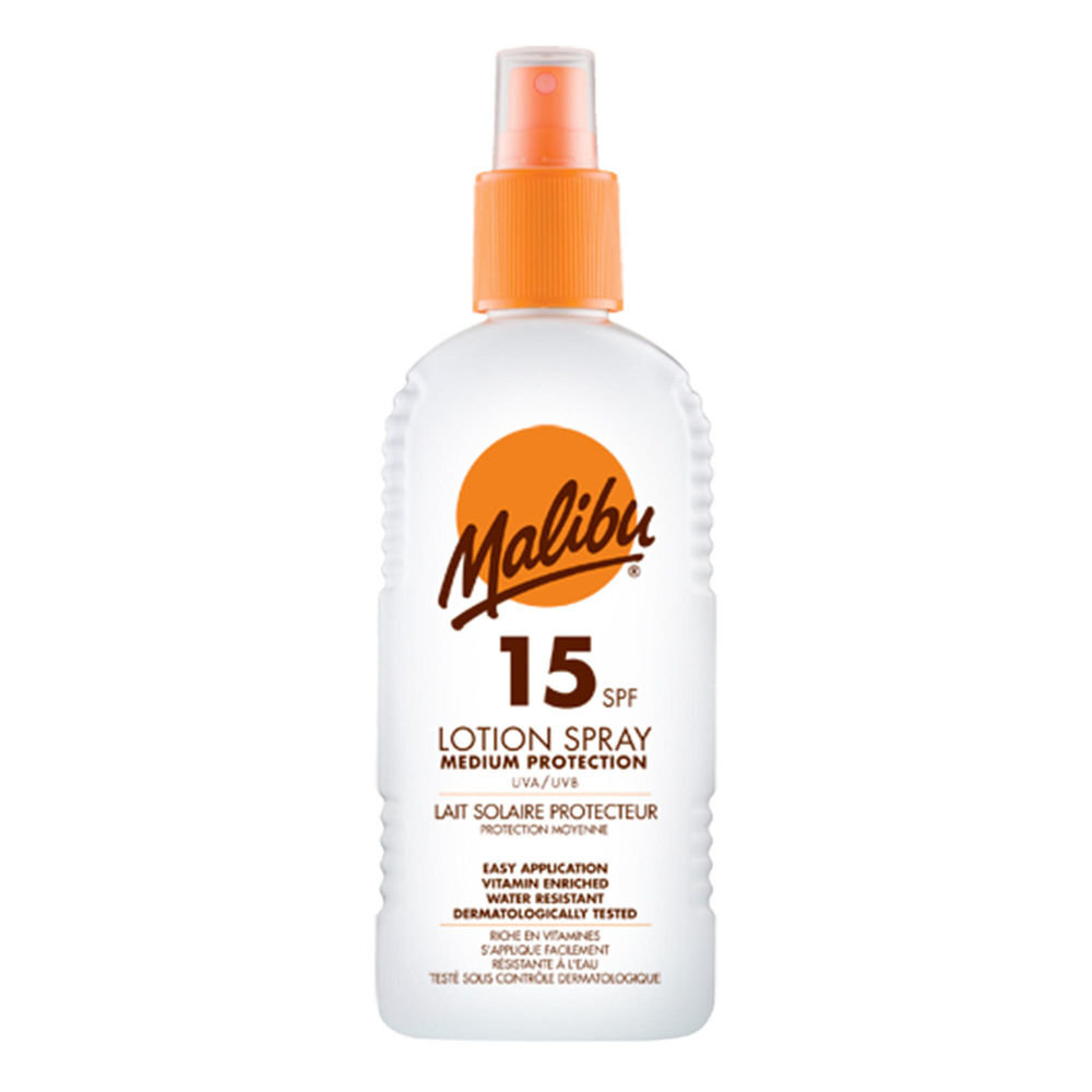 Purškiamas apsauginis losjonas nuo saulės Malibu SPF 15 200 ml цена и информация | Kremai nuo saulės | pigu.lt