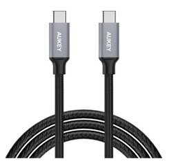 USB кабель Aukey LLTS102835, USB-C - USB 2.0, плетение, нейлон, 1 м, черный цена и информация | Кабели для телефонов | pigu.lt