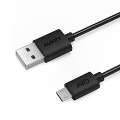 5 USB laidų rinkinys Aukey LLTS58204, micro USB - USB, 2 x 0.3 m, 2 x 1 m, 1 x 2 m, juodos spalvos цена и информация | Кабели для телефонов | pigu.lt