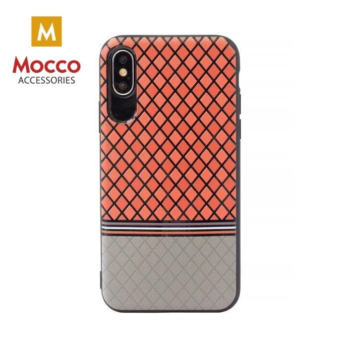 Apsauginis dėklas Mocco Trendy Grid And Stripes Silicone Back Case Apple iPhone X Red (Pattern 2) цена и информация | Telefono dėklai | pigu.lt