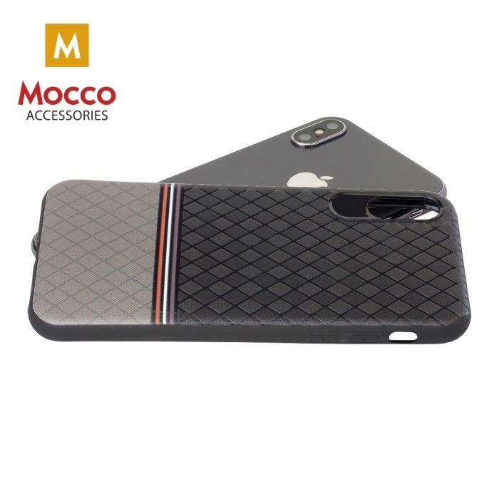 Apsauginis dėklas Mocco Trendy Grid And Stripes Silicone Back Case Apple iPhone X Grey (Pattern 2) kaina ir informacija | Telefono dėklai | pigu.lt