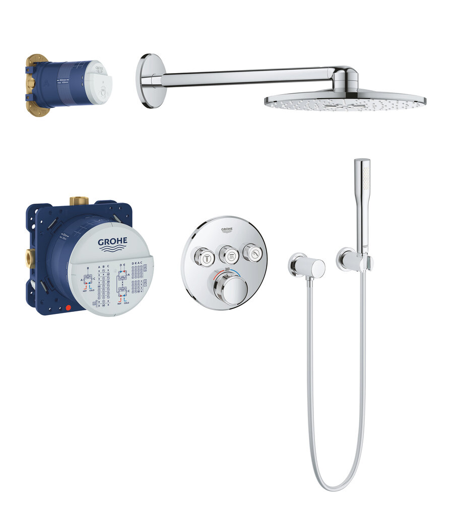 Grohe GROHTHERM SmartControl + Rainshower 310 SmartActive potinkinė termostatinė sistema 34705000 цена и информация | Dušo komplektai ir panelės | pigu.lt