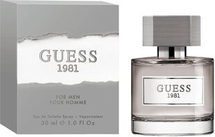 Tualetinis vanduo Guess 1981 EDT vyrams 30 ml цена и информация | Мужские духи | pigu.lt