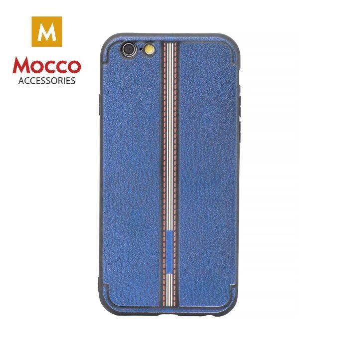 Apsauginis dėklas Mocco Trendy Grid And Stripes Silicone Back Case Apple iPhone X Blue (Pattern 3) kaina ir informacija | Telefono dėklai | pigu.lt