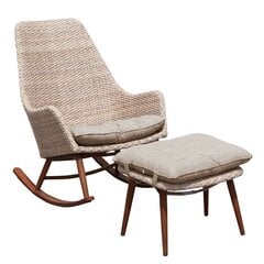 Кресло-качалка Melanie Patio со стульчиком, коричневый цвет цена и информация | Садовые стулья, кресла, пуфы | pigu.lt