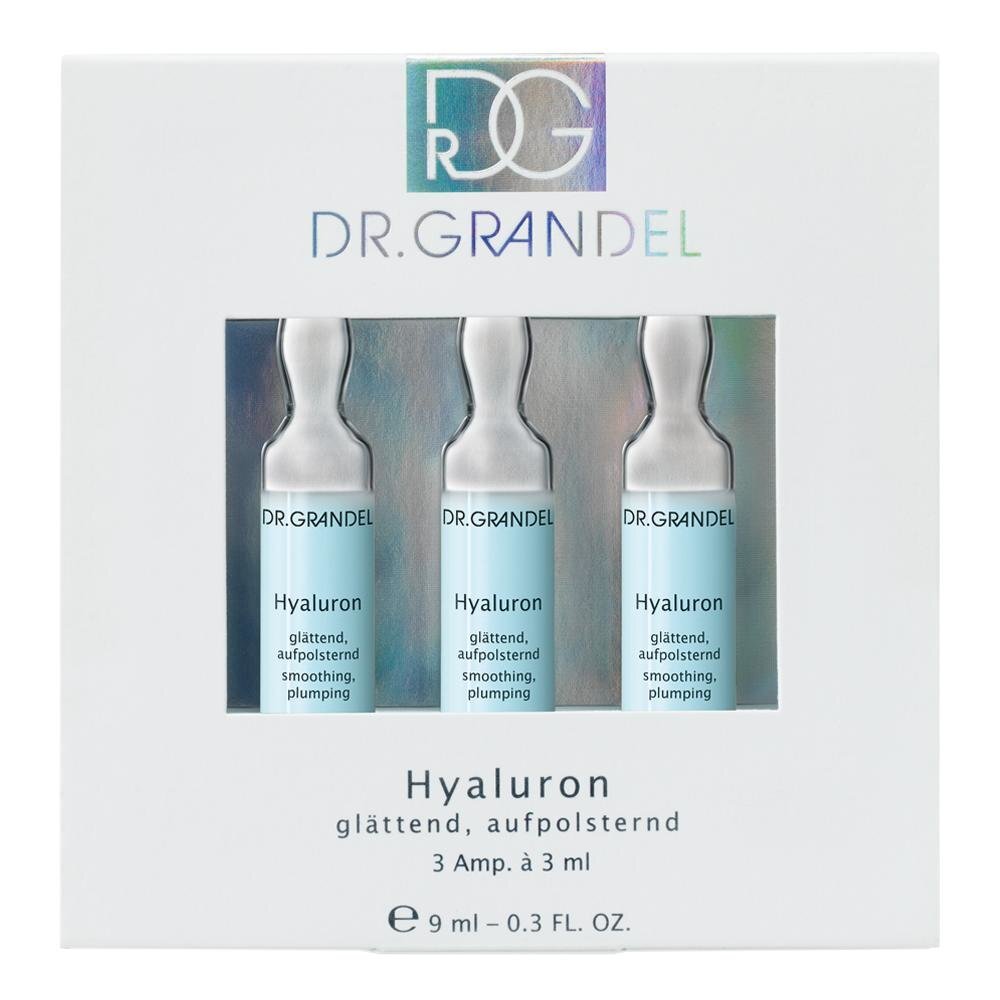 Drėkinančios veido odą ampulės Dr. Grandel Hyaluron 3 x 3 ml цена и информация | Veido aliejai, serumai | pigu.lt