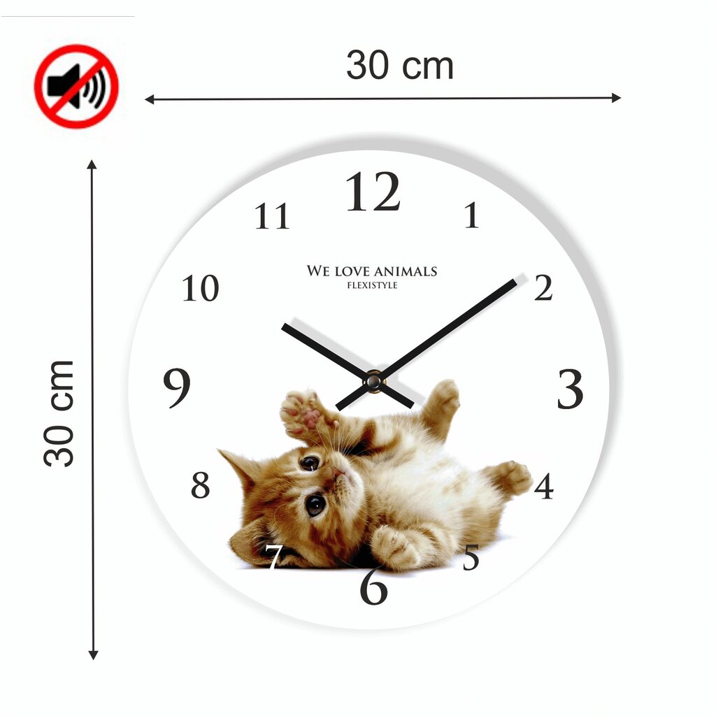 Sieninis laikrodis su spauda Kačiukas цена и информация | Laikrodžiai | pigu.lt