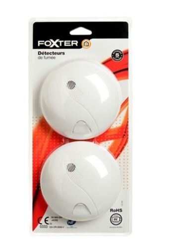 Foxter dumų detektorių komplektas (pakuotėje 2 vienetai) Gamintojas: Prancūzija цена и информация | Dūmų, dujų detektoriai | pigu.lt