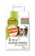 Комкующийся наполнитель для кошек Super Pinio Clumping Litter Lemon 7 л цена и информация | Наполнители для кошачьих туалетов | pigu.lt