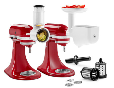 Набор насадок для встроенного миксера KitchenAId. Мясорубка, терка, слайсер 5KSM2FPPC цена и информация | Кухонные комбайны | pigu.lt