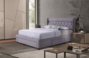 Кровать Luca с ящиками, 160x200 см, серая цена и информация | Кровати | pigu.lt
