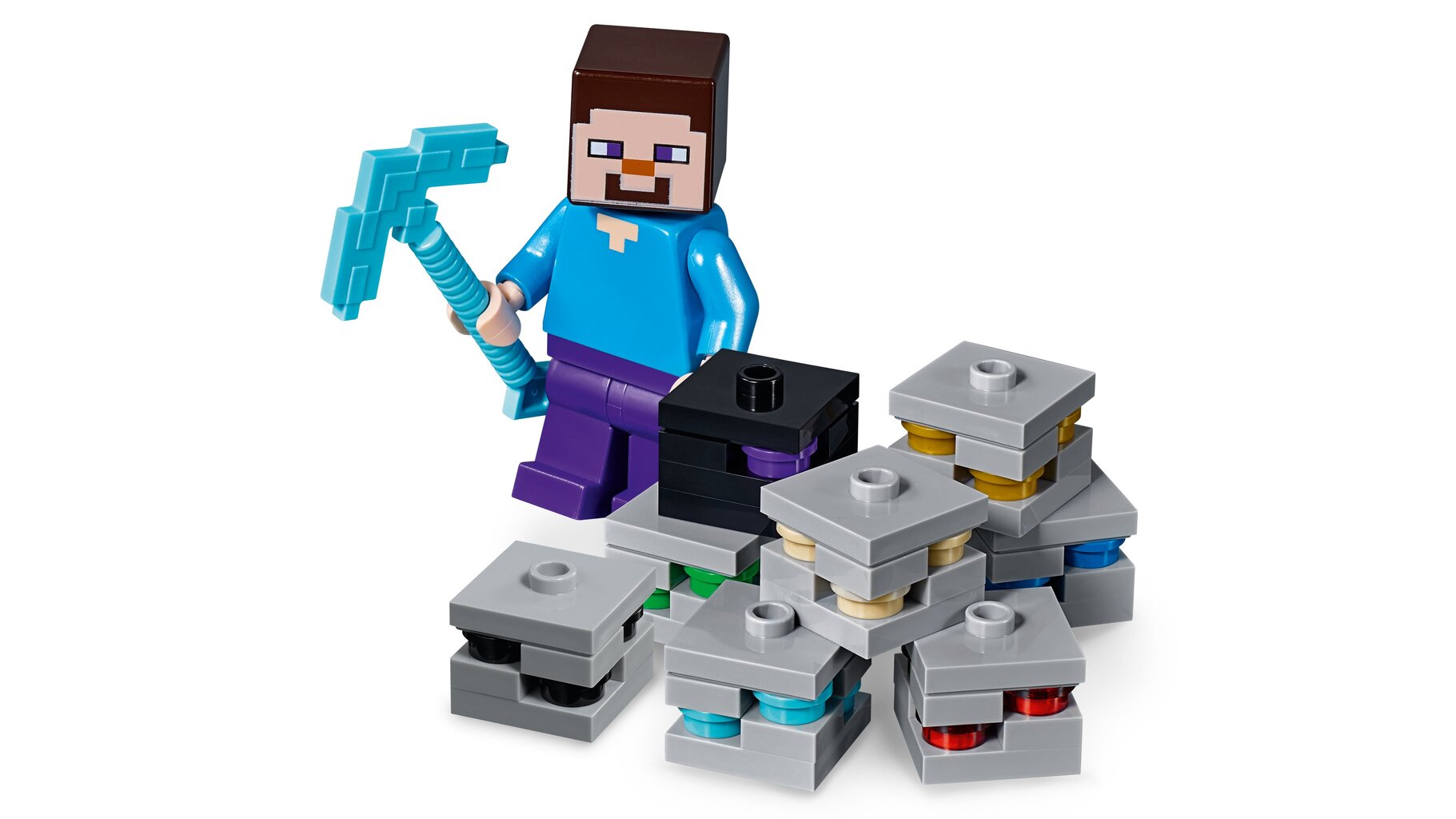 21147 LEGO® Minecraft Nuotykiai pamatinėse uolienose kaina ir informacija | Konstruktoriai ir kaladėlės | pigu.lt