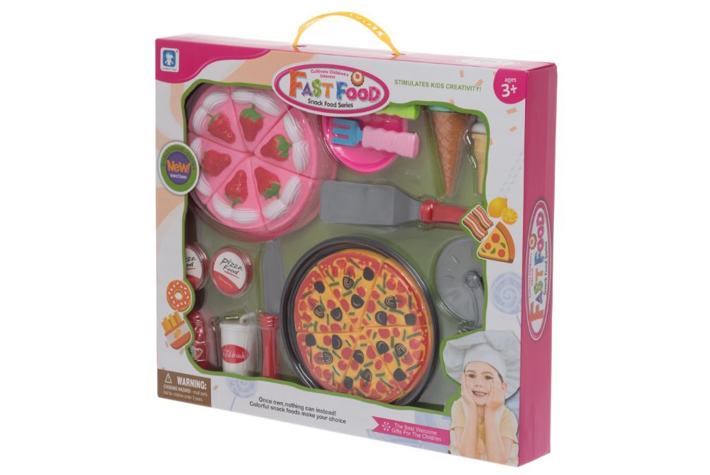 Žaislinis greito maisto rinkinys - pica ir desertas kaina ir informacija | Žaislai mergaitėms | pigu.lt