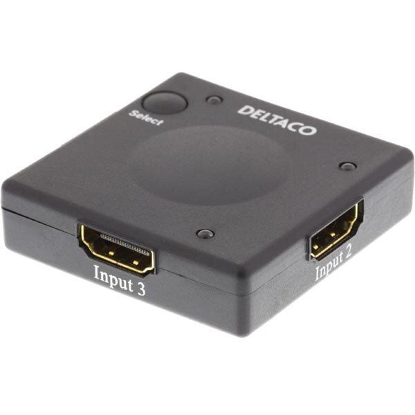 Adapteris Deltaco HDMI-7002 (3 IN -> 1 OUT) kaina ir informacija | Adapteriai, USB šakotuvai | pigu.lt