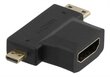 Adapteris Deltaco HDMI-22G, HDMI-M/miniHDMI-F/microHDMI-F цена и информация | Adapteriai, USB šakotuvai | pigu.lt