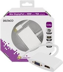 Adapteris Deltaco DP-HDMIVGA1-K mini DisplayPort - HDMI and VGA kaina ir informacija | Adapteriai, USB šakotuvai | pigu.lt