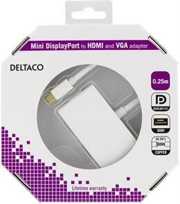 Adapteris Deltaco DP-HDMIVGA1-K mini DisplayPort - HDMI and VGA цена и информация | Adapteriai, USB šakotuvai | pigu.lt