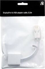 Deltaco DP-VGA8, DisplayPort, VGA, 0.2m kaina ir informacija | Kabeliai ir laidai | pigu.lt