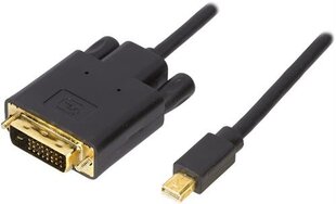 Deltaco DVI302, Mini DisplayPort, DVI-I, 3m цена и информация | Кабели и провода | pigu.lt