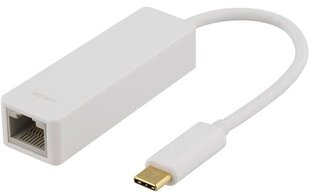 Deltaco USBC-GIGA1, RJ45/USB-C, 0.1 м цена и информация | Кабели и провода | pigu.lt