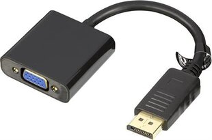 Deltaco DP-VGA7-K, DisplayPort, VGA, 0.2m kaina ir informacija | Kabeliai ir laidai | pigu.lt