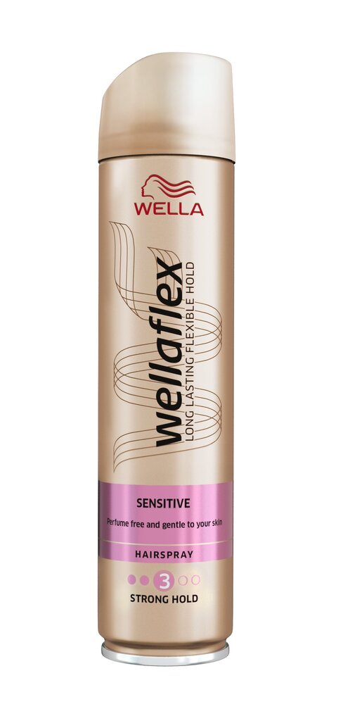 Plaukų lakas jautriai galvos odai Wellaflex Sensitive Strong Hold 250 ml цена и информация | Plaukų formavimo priemonės | pigu.lt