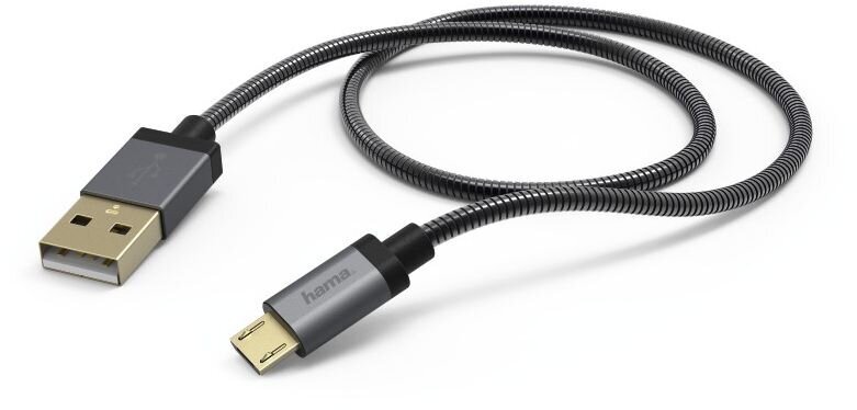 Hama 001736250000, microUSB-USB A, 1.5 m kaina ir informacija | Laidai telefonams | pigu.lt