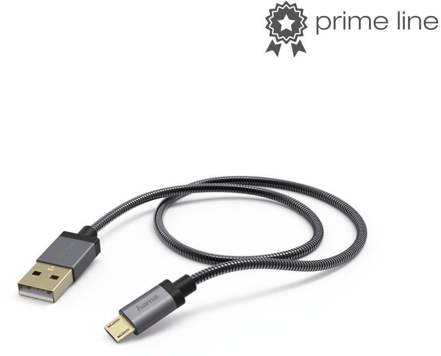 Hama 001736250000, microUSB-USB A, 1.5 m kaina ir informacija | Laidai telefonams | pigu.lt